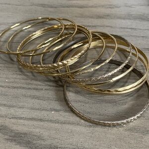 Elegant Gold and Silver Bangle Set